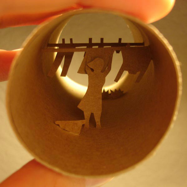 剪紙藝術(shù)，紙杯里的時(shí)光