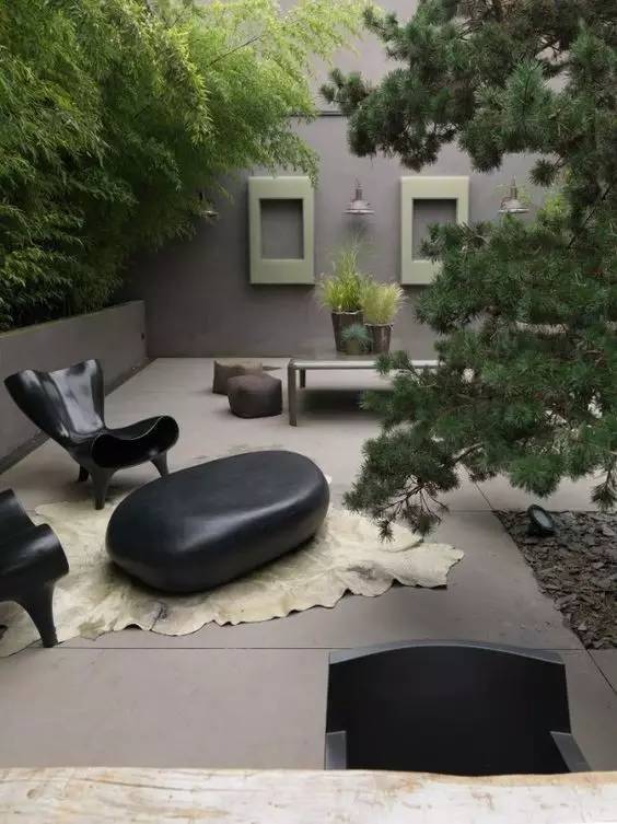 水泥墻樸素寂靜的美，庭院設(shè)計(jì)