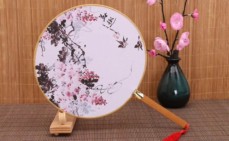 古風(fēng)系列圖案的家佳樂(lè)文學(xué)復(fù)古團(tuán)扇