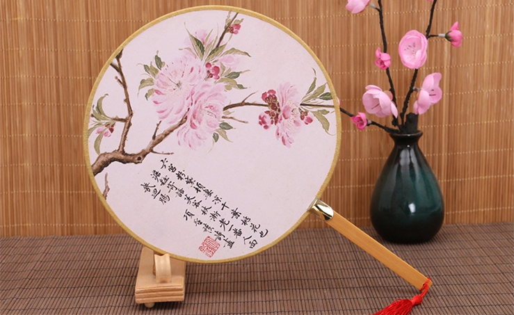 古風(fēng)系列圖案的家佳樂(lè)文學(xué)復(fù)古團(tuán)扇