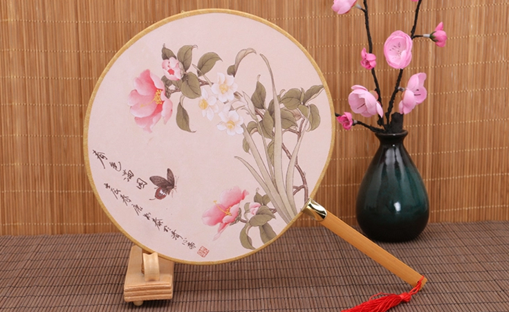 古風(fēng)系列圖案的家佳樂(lè)文學(xué)復(fù)古團(tuán)扇