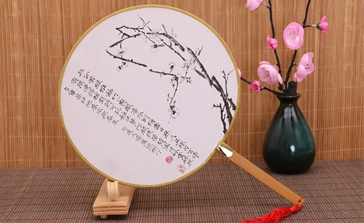 古風(fēng)系列圖案的家佳樂(lè)文學(xué)復(fù)古團(tuán)扇