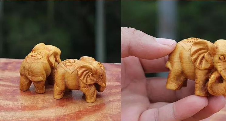一組迷你可愛(ài)的手把件木雕工藝品
