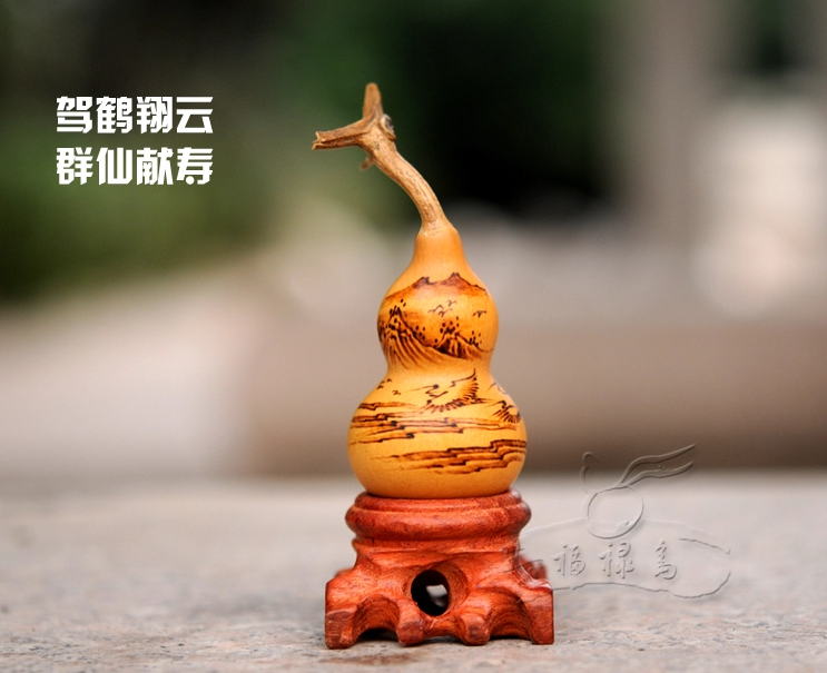 家佳樂文學古典山水手工烙畫葫蘆工藝品