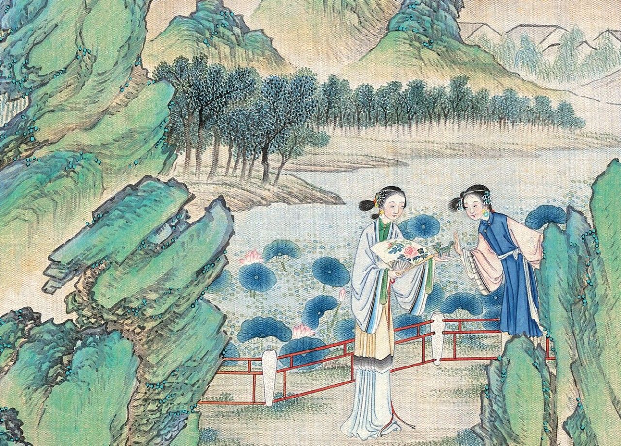 庭院深深，佳人依在