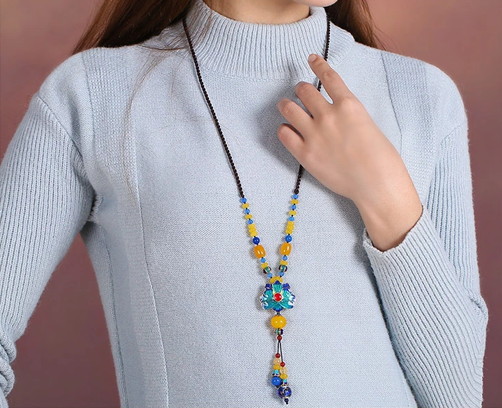 家佳樂文學(xué)吊墜瑪瑙配飾長款項(xiàng)鏈掛飾