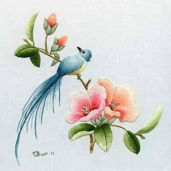 美的讓人無法呼吸，唯美刺繡圖案圖片