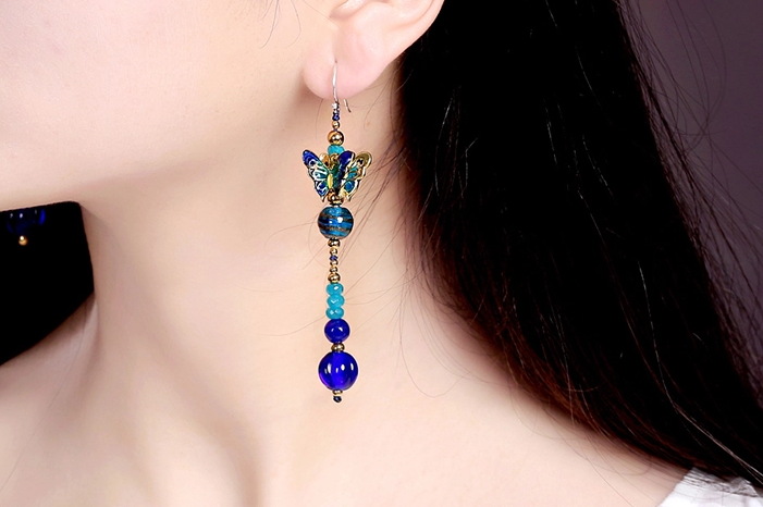 復(fù)古氣質(zhì)家佳樂文學(xué)蝴蝶耳墜耳環(huán)