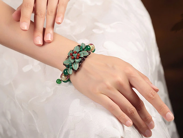 復(fù)古家佳樂(lè)文學(xué)琉璃瑪瑙手工編織手串手鏈