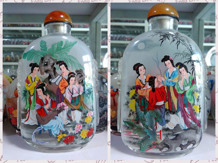 手工工藝水晶雕刻獸頭純手繪內畫鼻煙壺