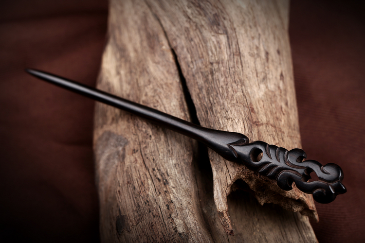 手工復(fù)古典家佳樂文學(xué)黑檀木發(fā)簪木質(zhì)簪子