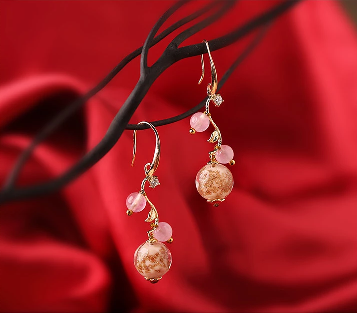 家佳樂文學(xué)古典氣質(zhì)琉璃耳墜超仙耳環(huán)