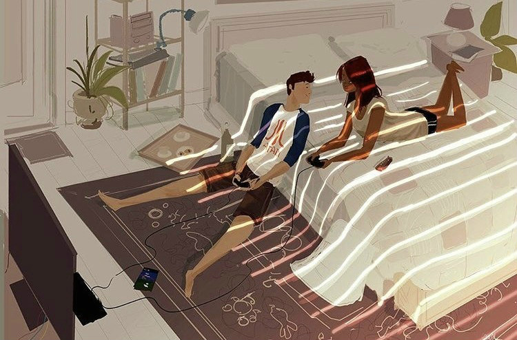 兩個人的時光，唯美插畫