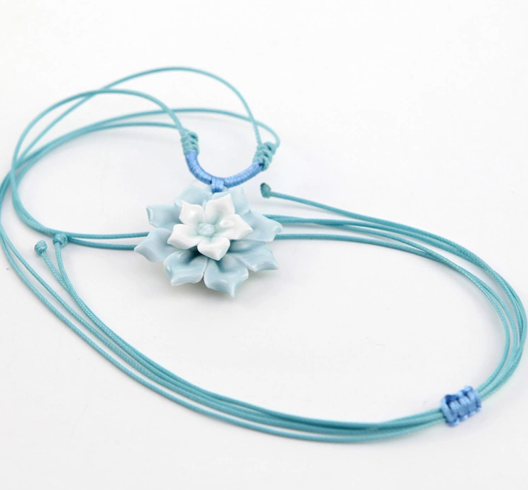 古風(fēng)白袂青衫家佳樂(lè)文學(xué)手工陶瓷項(xiàng)鏈