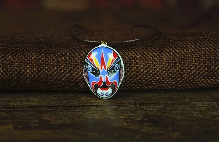 家佳樂(lè)文學(xué)京劇臉譜陶瓷吊墜手工項(xiàng)鏈