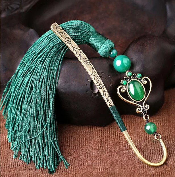 家佳樂文學(xué)古典創(chuàng)意金屬精致流蘇書簽