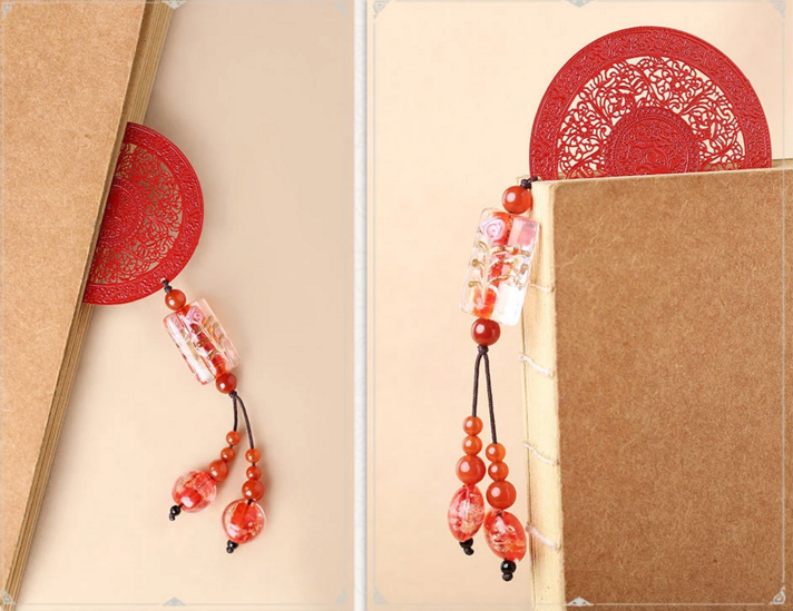 家佳樂(lè)文學(xué)古典紅色古風(fēng)金屬小清新書(shū)簽