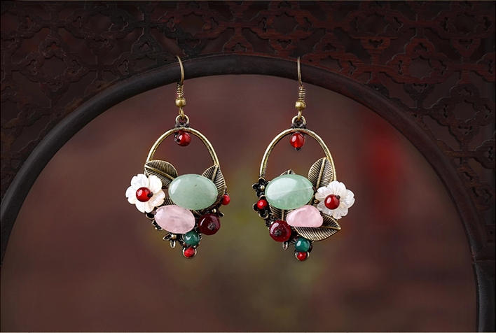 家佳樂文學(xué)復(fù)古金屬首飾手工耳環(huán)