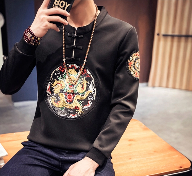 家佳樂文學(xué)刺繡龍袍復(fù)古衛(wèi)衣唐裝