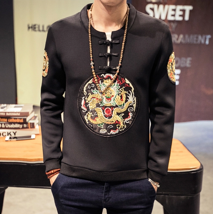 家佳樂文學(xué)刺繡龍袍復(fù)古衛(wèi)衣唐裝