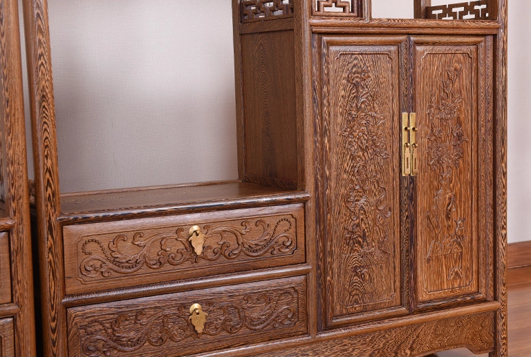 紅木家具雞翅木實(shí)木中式博古架