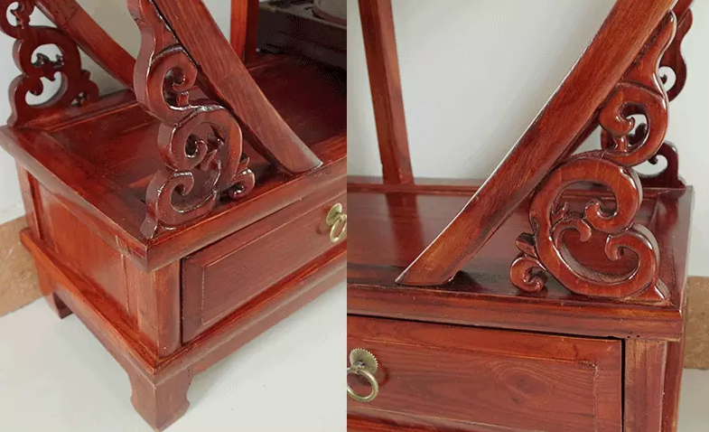 南榆木木展示架，中式古典實木隔斷博古架