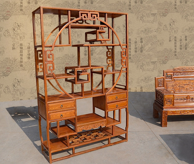 明清古典實木博古架，中式博古架隔斷