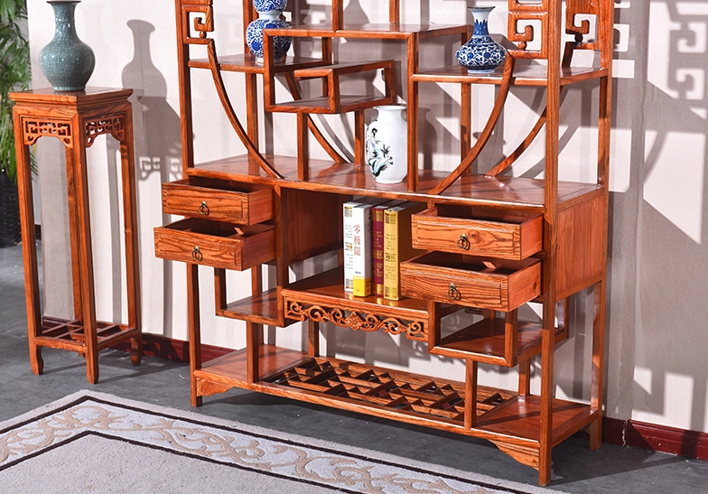 明清古典實木博古架，中式博古架隔斷