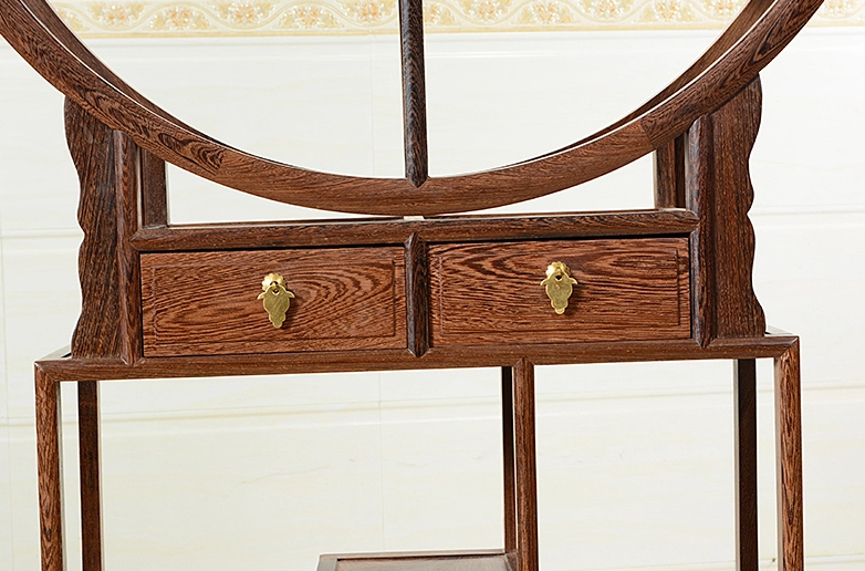 中式古典雞翅木博古架，實(shí)木圓形博古架