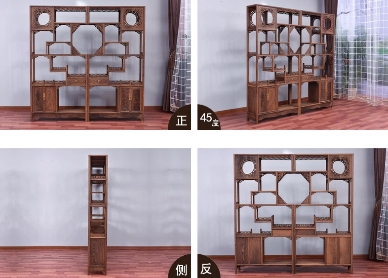 古典雕花家具，紅木雞翅木中式博古架