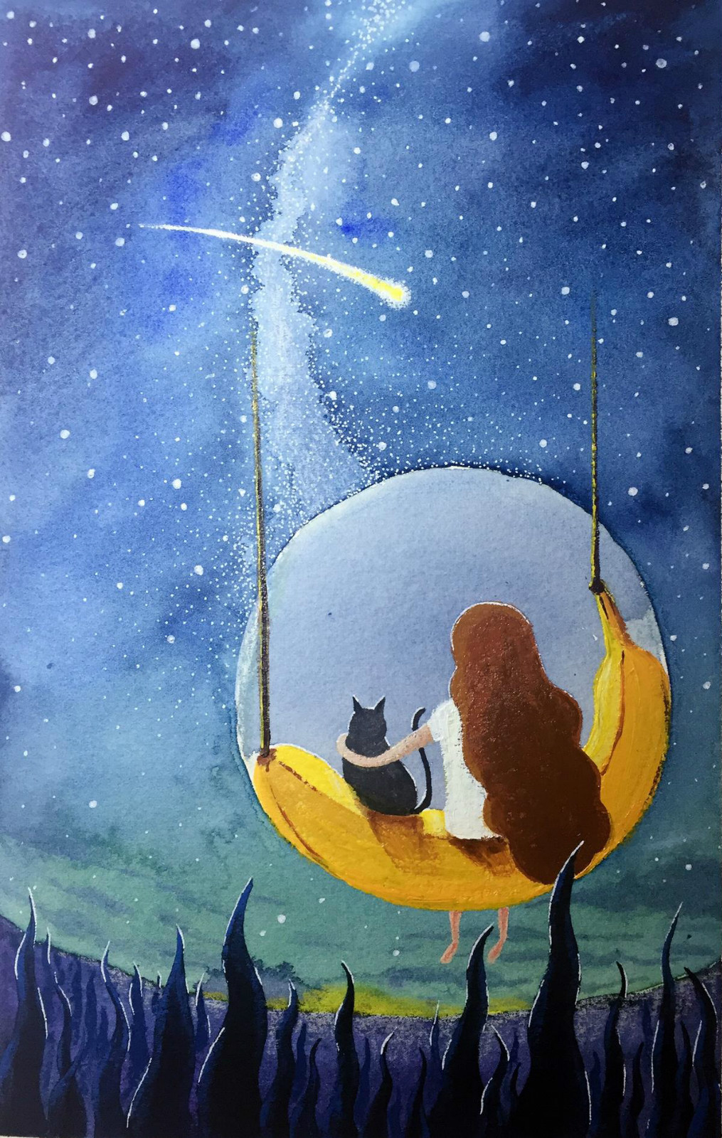 水果主題創(chuàng)意水彩手繪插畫