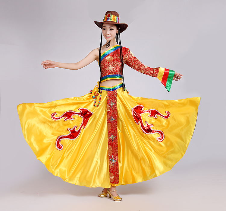 藏服唐古拉風(fēng)民族服裝，藏族少數(shù)民族服裝圖片