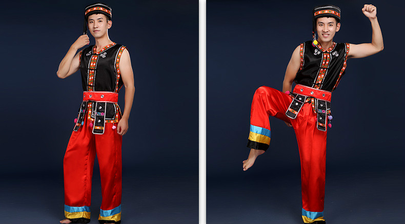 土家族壯族打鼓民族服飾，苗族男少數(shù)民族服裝