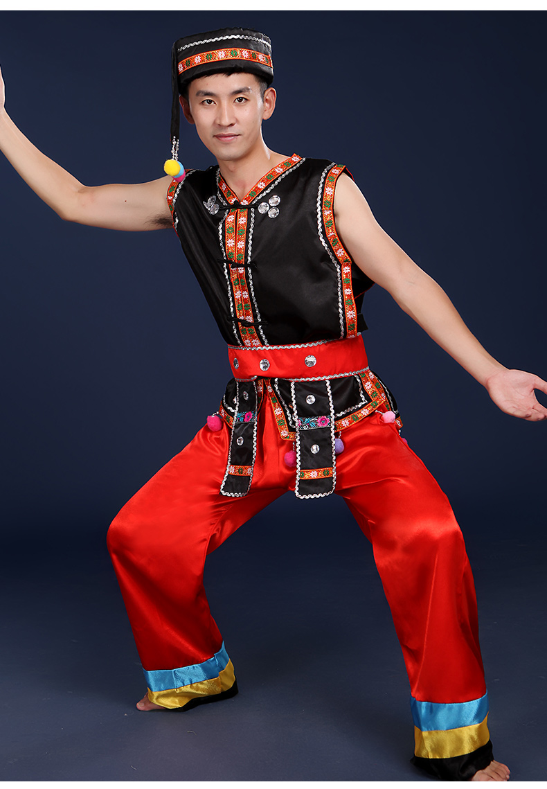 土家族壯族打鼓民族服飾，苗族男少數(shù)民族服裝