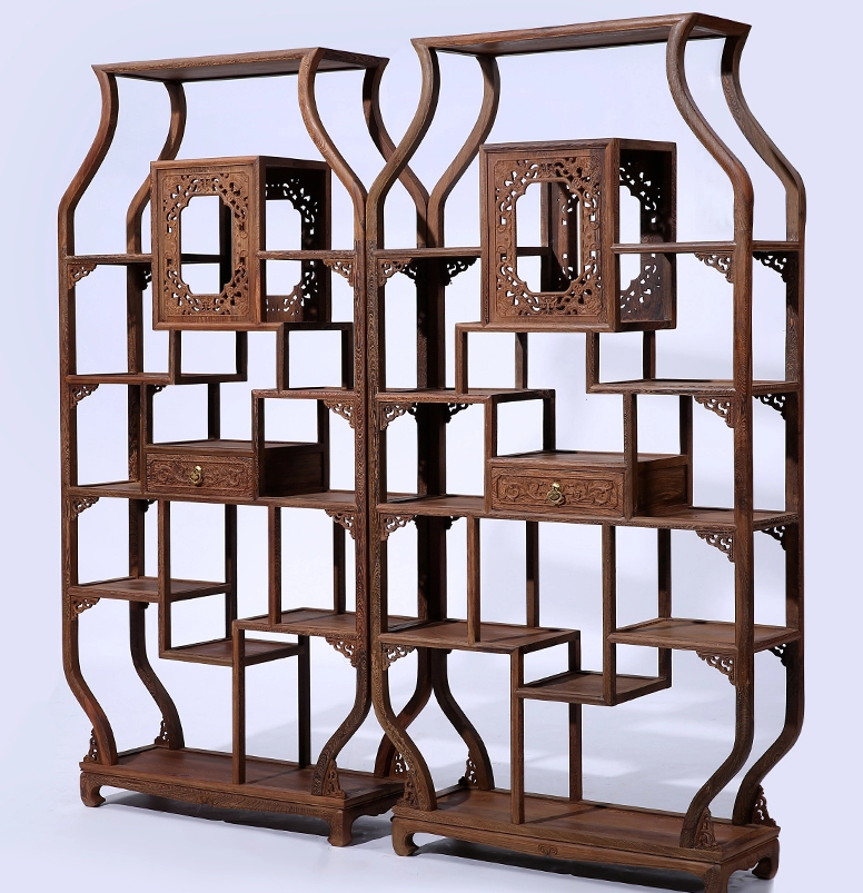 古典仿古中式紅木家具，中式實(shí)木雞翅木博古架