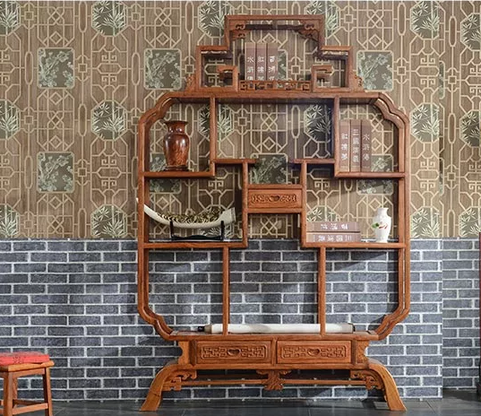 刺猬紫檀木置物架古董架，中式實(shí)木寶瓶博古架