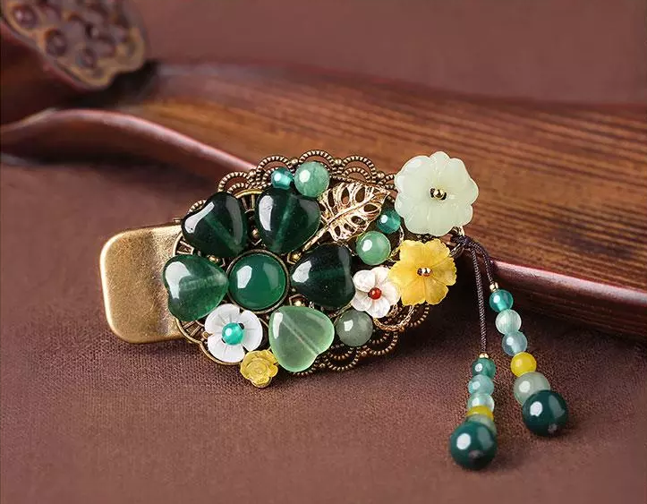 時尚家佳樂文學(xué)精致彩玉裝飾古風(fēng)發(fā)夾頭飾