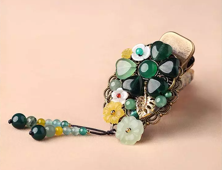 時尚家佳樂文學(xué)精致彩玉裝飾古風(fēng)發(fā)夾頭飾