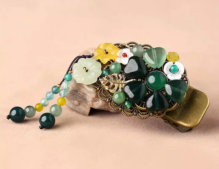 時尚家佳樂文學(xué)精致彩玉裝飾古風(fēng)發(fā)夾頭飾