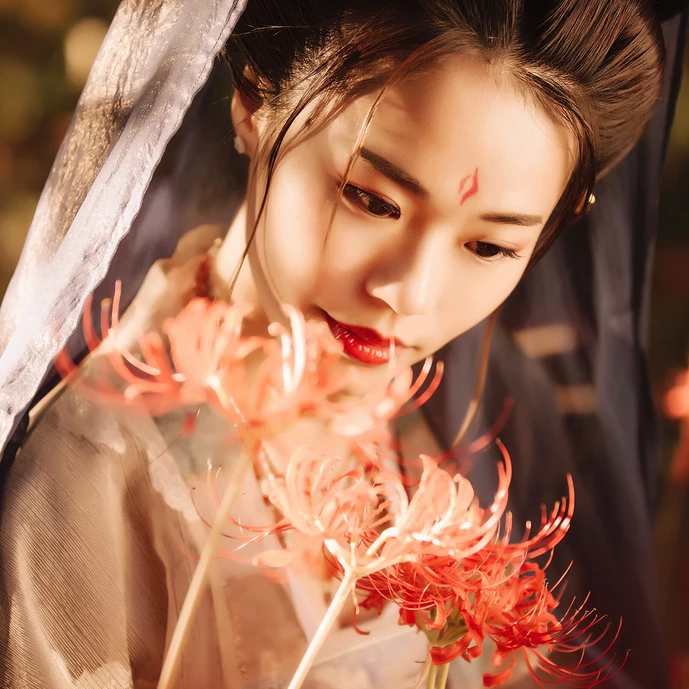 家佳樂文學彼岸花開唯美古風女子頭像