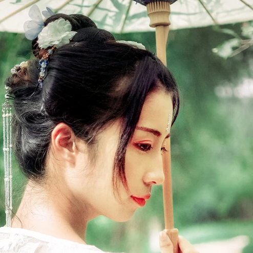 小清新唯美古風真人女子頭像