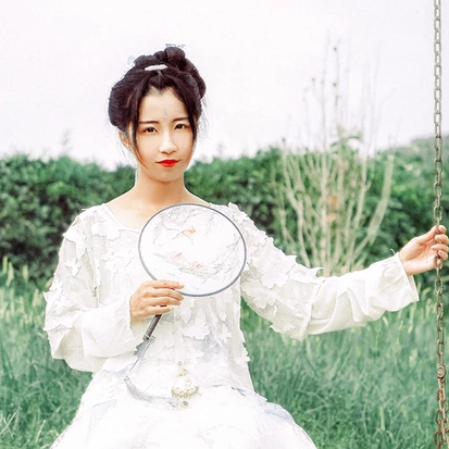 小清新唯美古風真人女子頭像