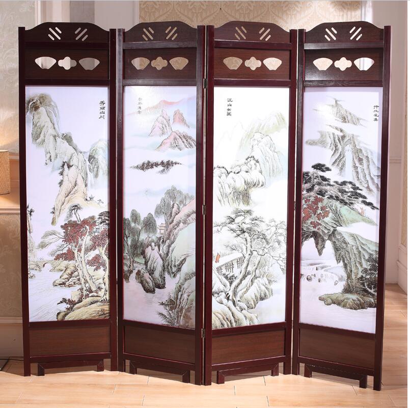 中式古典屏風(fēng)，云母屏風(fēng)燭影深