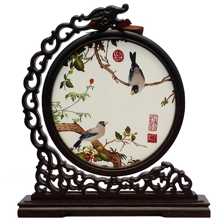 純手工蘇繡屏風(fēng)，刺繡針針姑蘇魂