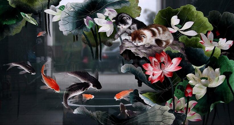 蜀繡作品欣賞，絲線縫韶華 錦緞裁幾寸