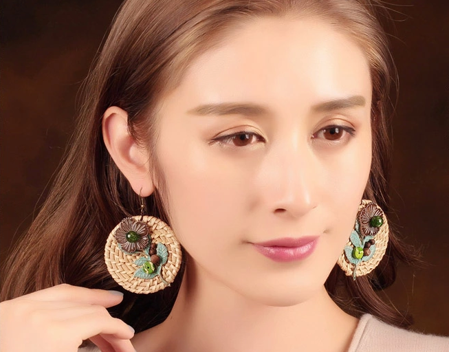 怡圓藤編草墊耳環(huán)，時尚家佳樂文學(xué)首飾