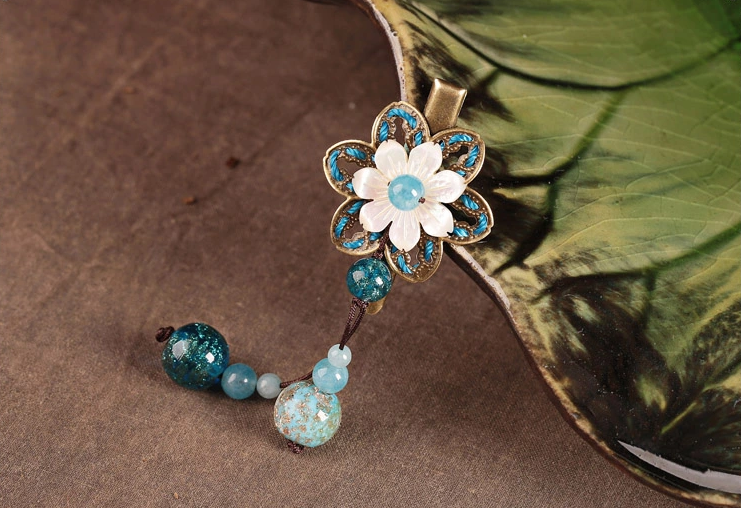 貝殼雕花發(fā)夾，時尚家佳樂文學(xué)頭飾