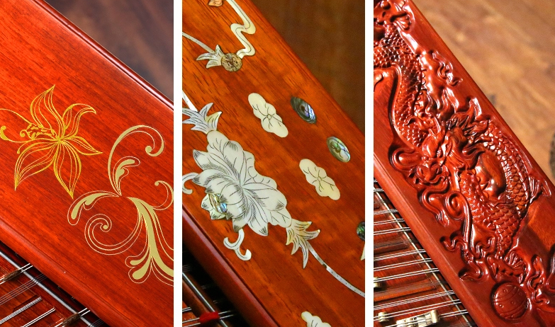 花梨木雕揚琴，時尚古典家佳樂文學民族樂器