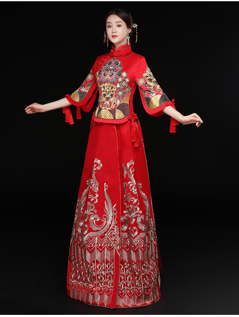 時尚家佳樂文學新娘禮服，結(jié)婚禮服中式禮服