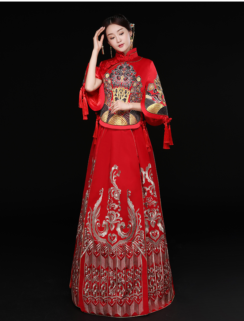 時尚家佳樂文學新娘禮服，結(jié)婚禮服中式禮服